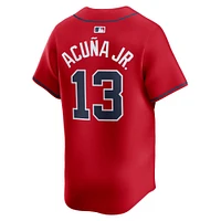 Maillot de joueur alternatif Nike Ronald Acuña Jr. rouge des Atlanta Braves pour homme