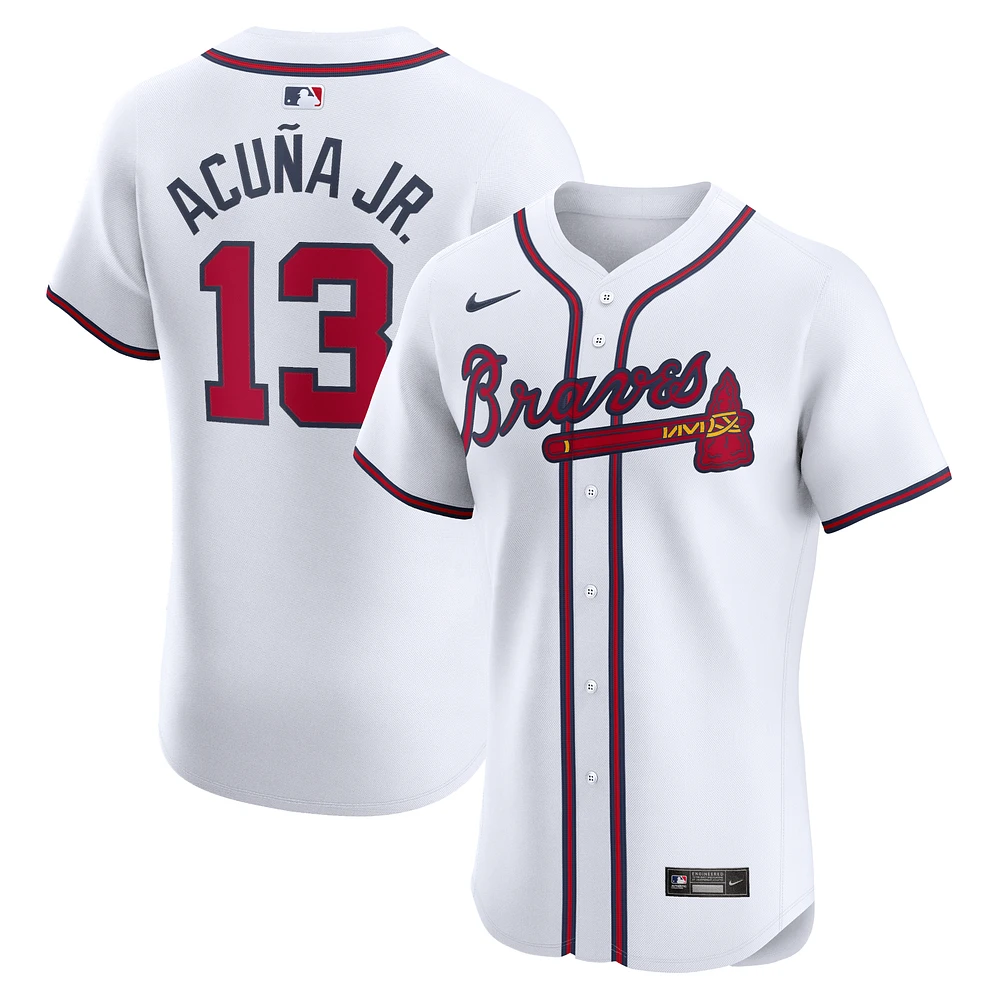 Men's Nike Ronald Acuña Jr. White Atlanta Braves Home Elite Jersey