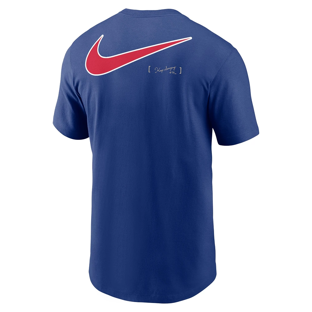 T-shirt Nike Royal Atlanta Braves 2-Hit Speed ​​City Connect pour homme