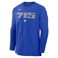 Men's Nike  Royal Atlanta Braves Authentic Collection City Connect Lightweight Player Tri-Blend Performance Long Sleeve T-Shirt