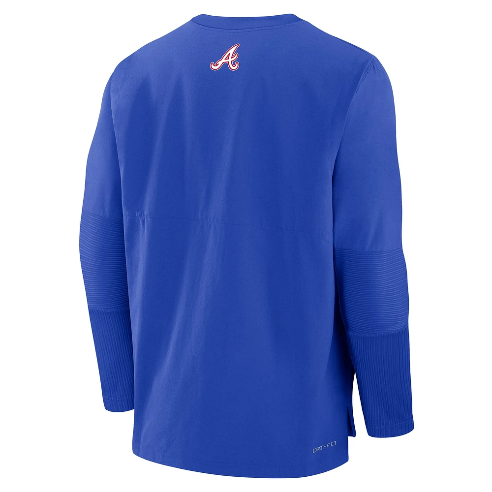 Men's Nike  Royal Atlanta Braves Authentic Collection City Connect Lightweight Player Tri-Blend Performance Long Sleeve T-Shirt