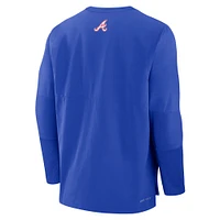 Men's Nike  Royal Atlanta Braves Authentic Collection City Connect Lightweight Player Tri-Blend Performance Long Sleeve T-Shirt