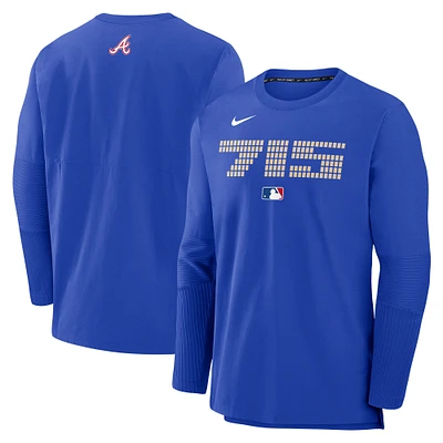 Men's Nike  Royal Atlanta Braves Authentic Collection City Connect Lightweight Player Tri-Blend Performance Long Sleeve T-Shirt