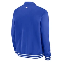 Blouson aviateur entièrement zippé Nike Royal Atlanta Braves City Connect Authentic Collection Game Time pour homme