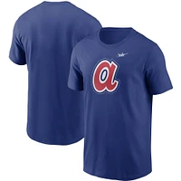 T-shirt avec logo Nike Royal Atlanta Braves de la collection Cooperstown pour homme