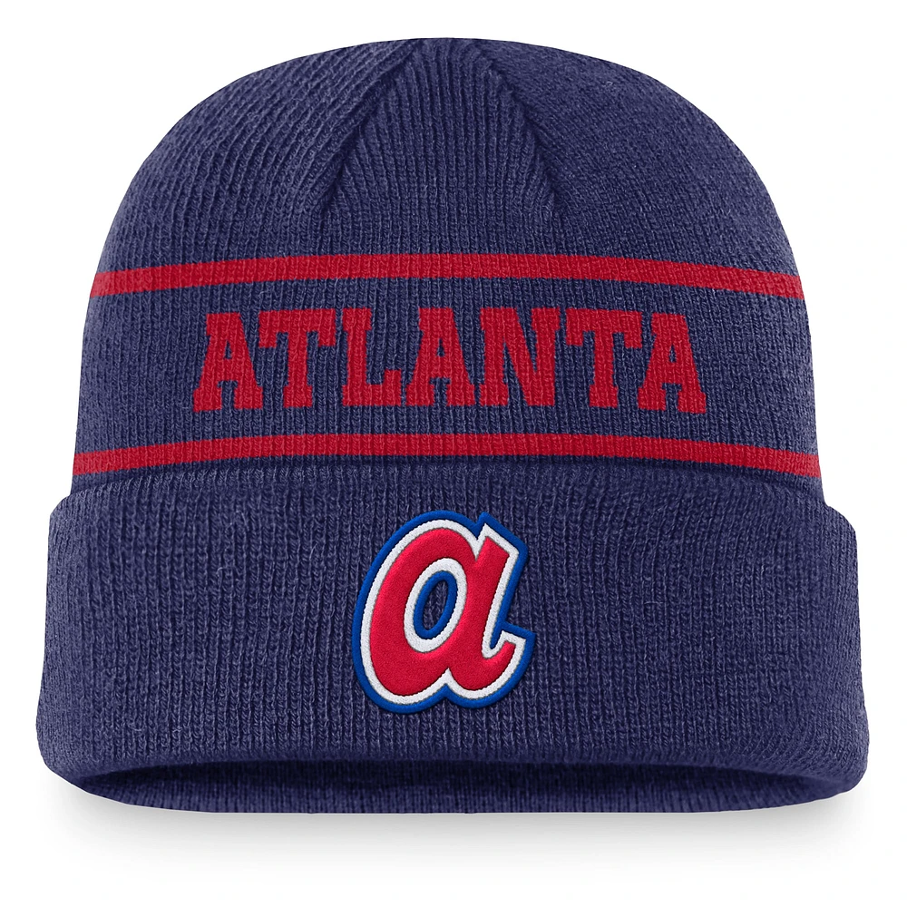 Bonnet en tricot à revers Nike Royal Atlanta Braves Cooperstown Collection Rewind Terra pour homme