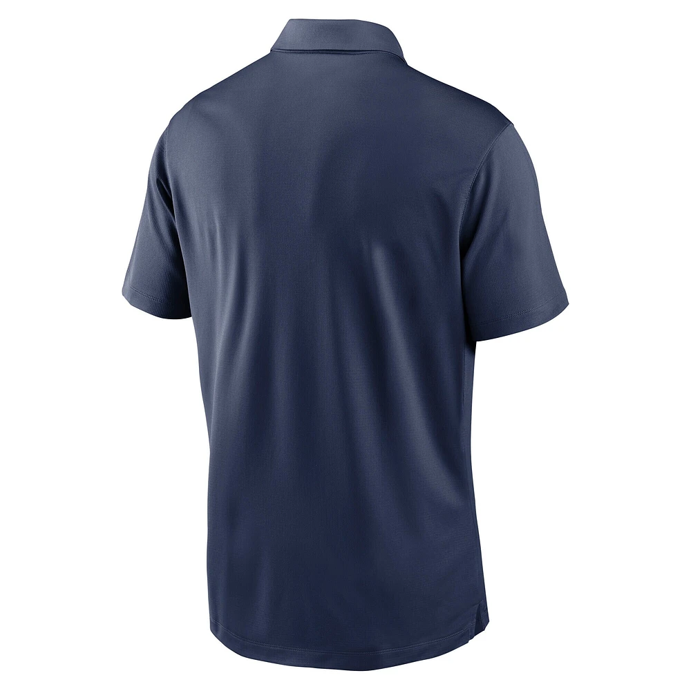 Men's Nike White/Navy Atlanta Braves Vapor Striped Performance Polo