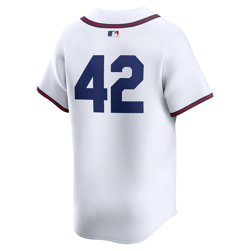 Maillot Nike blanc Atlanta Braves 2024 Jackie Robinson Day Home Limited pour homme