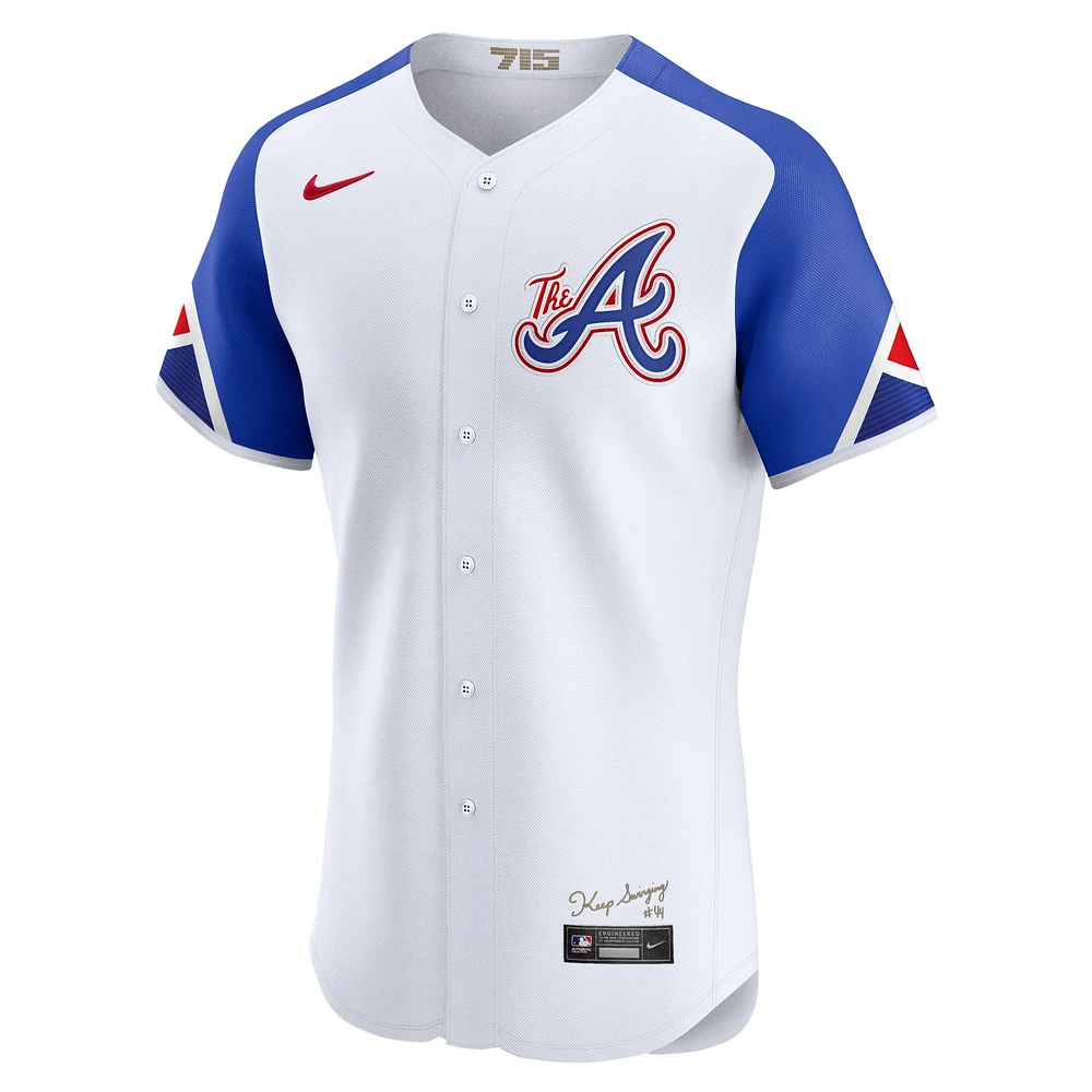 Men's Nike  White Atlanta Braves City Connect Elite Jersey