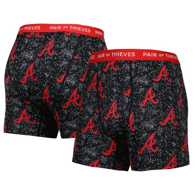 Atlanta Braves Pair of Thieves Super Fit 2-Pack Boxer Briefs Set - Gray/Black