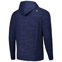 Men's Peter Millar Navy Atlanta Braves Pine Logo Camo Performance Raglan Pullover Hoodie