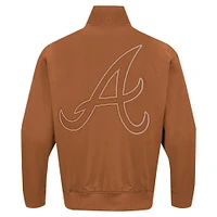 Men's Pro Standard Brown Atlanta Braves Paint The City Twill Full-Zip Jacket