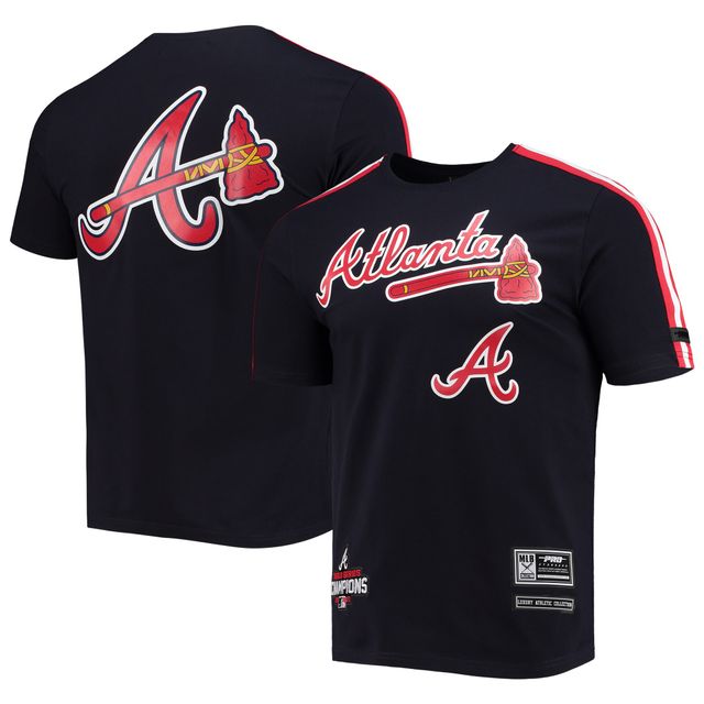 T-shirt à bandes Pro Standard Atlanta Braves bleu marine/rouge pour homme