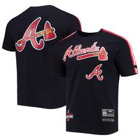 Men's Pro Standard Navy/Red Atlanta Braves Taping T-Shirt