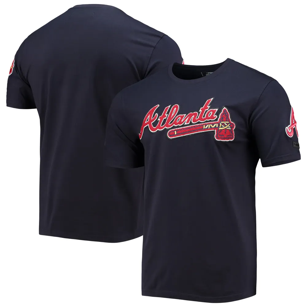 Men's Pro Standard Cream Atlanta Braves Cooperstown Collection Old English  T-Shirt