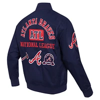 Men's Pro Standard Navy Atlanta Braves Twill Full-Zip Jacket