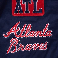 Men's Pro Standard Navy Atlanta Braves Twill Full-Zip Jacket