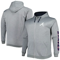 Men's Profile Ash Atlanta Braves Big & Tall Pullover Hoodie