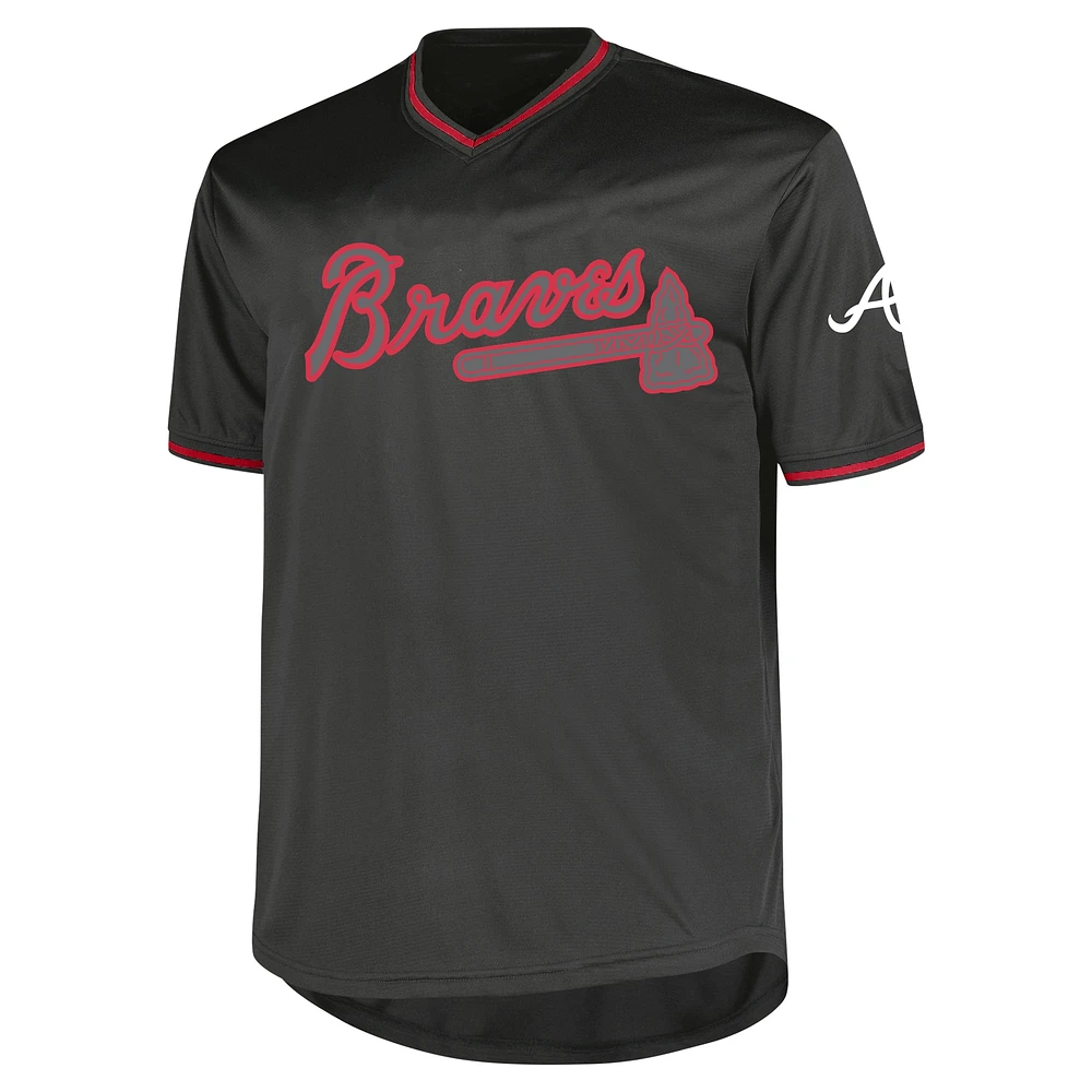 Men's Profile Charcoal Atlanta Braves Big & Tall Pop Fashion Jersey