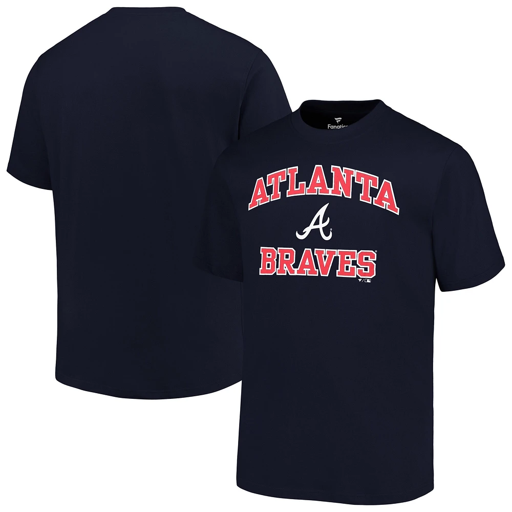 T-shirt pour hommes, bleu marine, Atlanta Braves, Big & Tall, Heart Soul