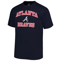 T-shirt pour hommes, bleu marine, Atlanta Braves, Big & Tall, Heart Soul