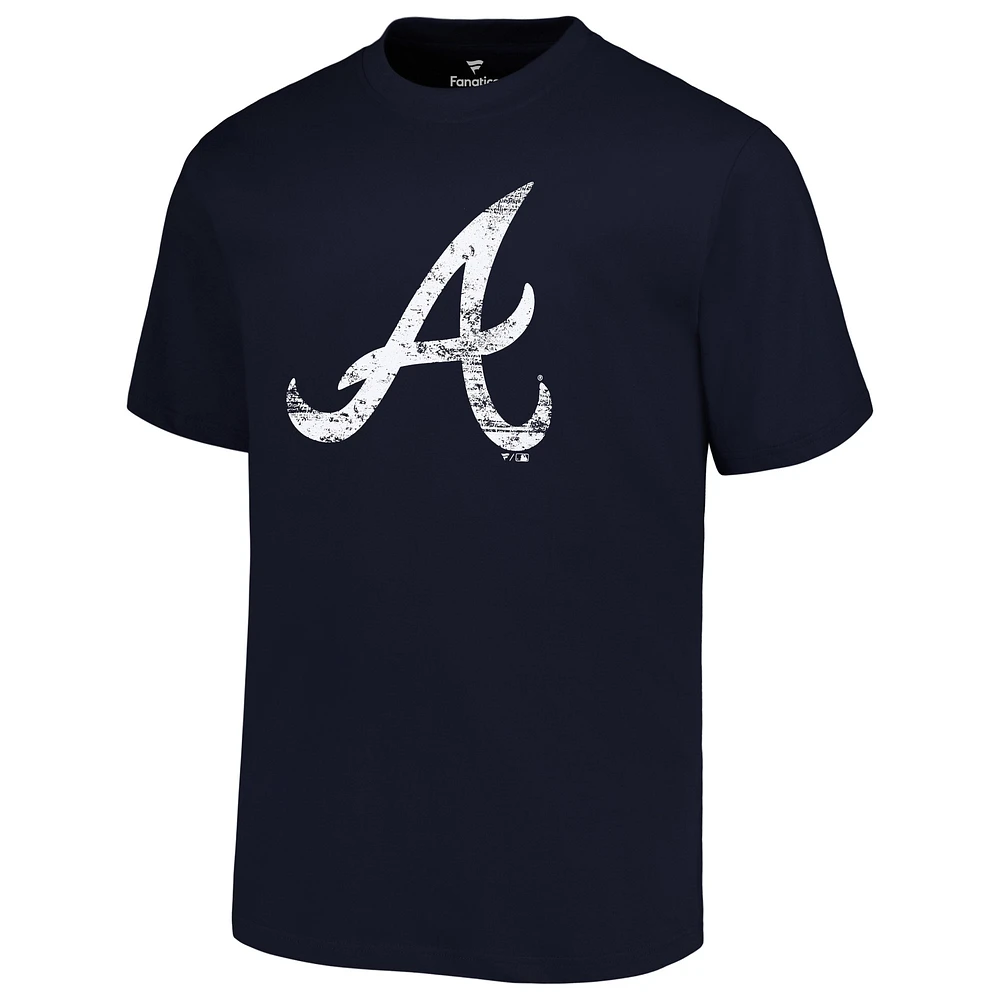 Men's Profile Navy Atlanta Braves Big & Tall Primary Logo T-Shirt