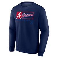 Men's Profile Navy Atlanta Braves Big & Tall Pullover Sweatshirt