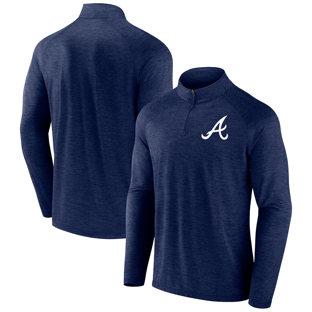 Haut raglan à quart de zip pour hommes Profile Navy Atlanta Braves Big & Tall