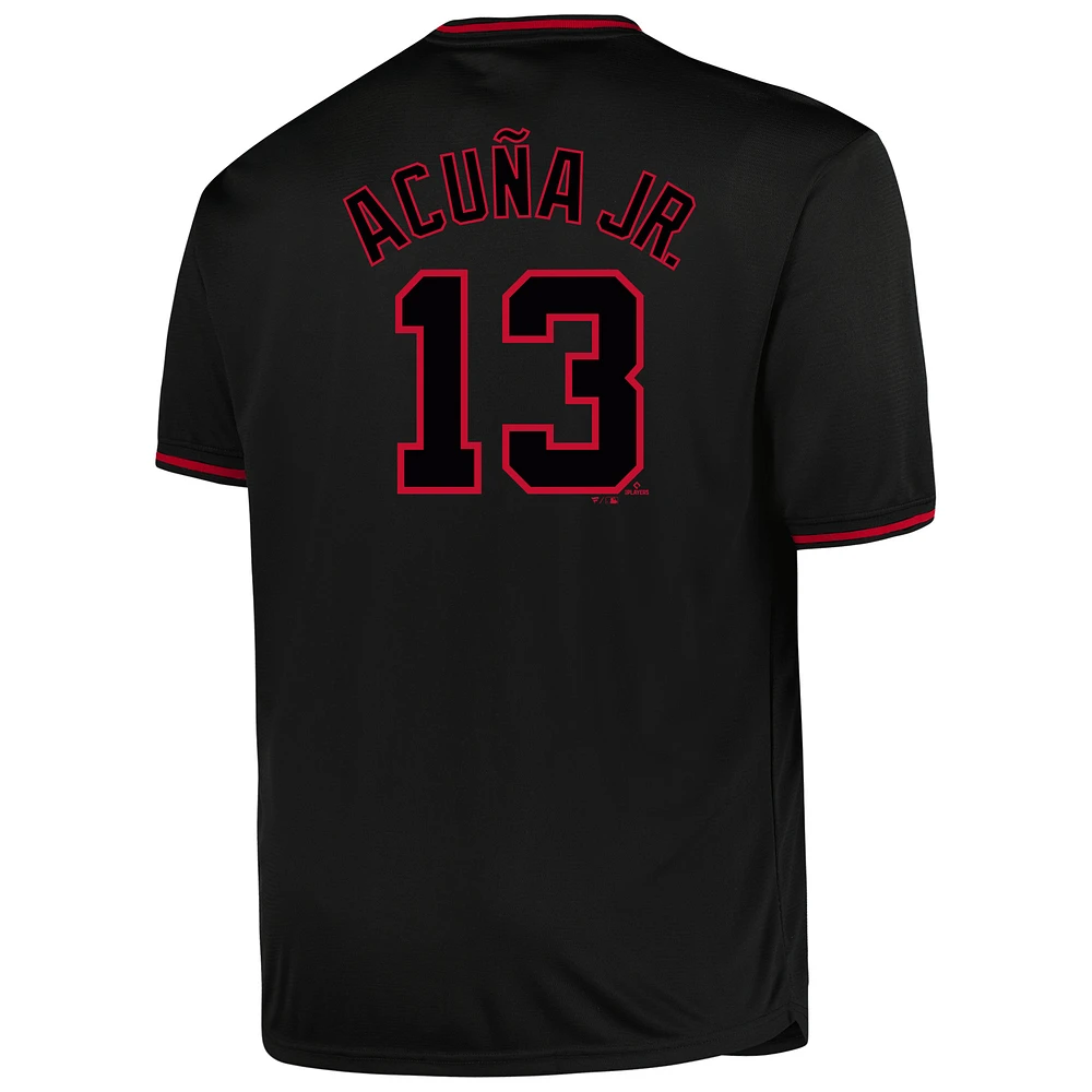 Profil pour homme Ronald Acuña Jr. Noir Atlanta Braves Big & Tall Pop Fashion Player Maillot