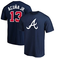 Profil pour homme Ronald Acuna Navy Atlanta Braves Big & Tall Nom et numéro T-shirt