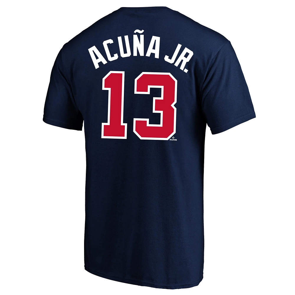 Profil pour homme Ronald Acuna Navy Atlanta Braves Big & Tall Nom et numéro T-shirt