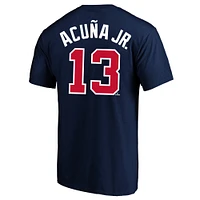 Profil pour homme Ronald Acuna Navy Atlanta Braves Big & Tall Nom et numéro T-shirt