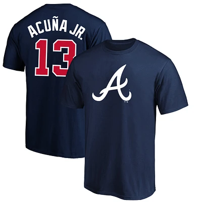Profil pour homme Ronald Acuna Navy Atlanta Braves Big & Tall Nom et numéro T-shirt