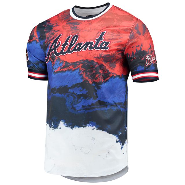 Men's Pro Standard White Atlanta Braves Red White & Blue T-Shirt