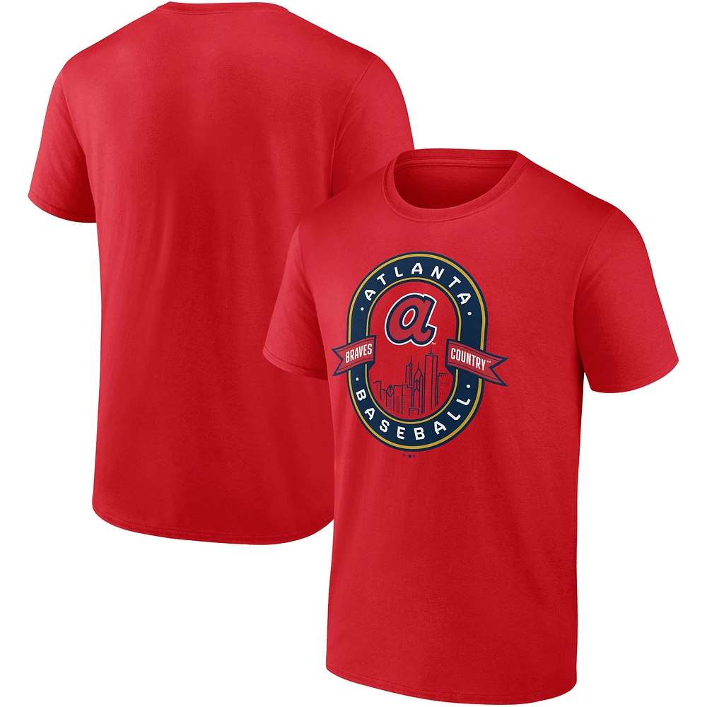 T-shirt rouge emblématique des Braves d'Atlanta pour homme