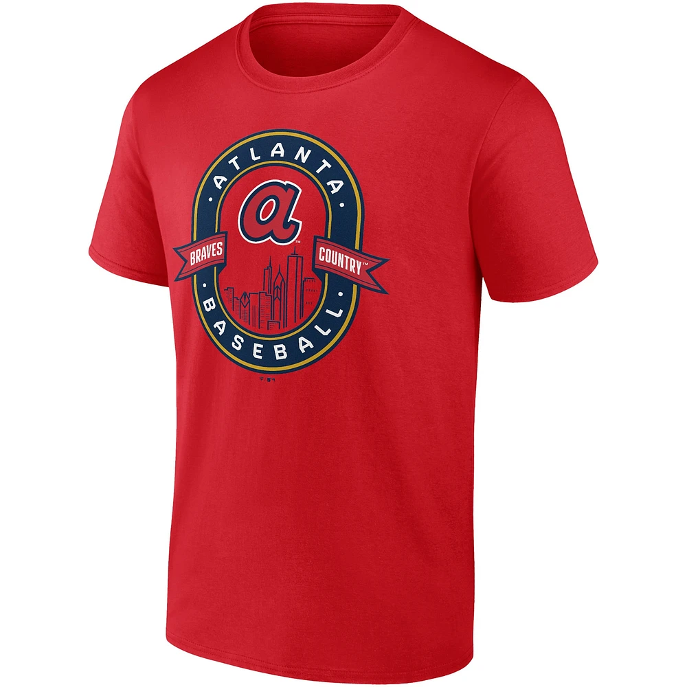 T-shirt rouge emblématique des Braves d'Atlanta pour homme