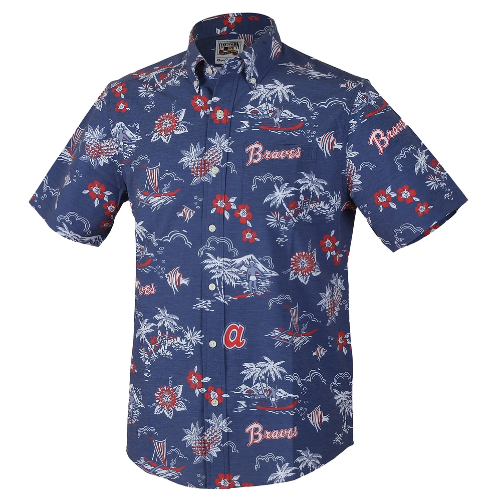 Men's Reyn Spooner Blue Atlanta Braves Kekai Button-Down Shirt