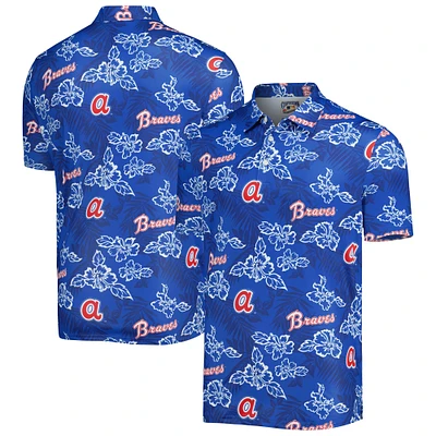 Polo pour homme Reyn Spooner Navy Atlanta Braves Cooperstown Collection Puamana Print