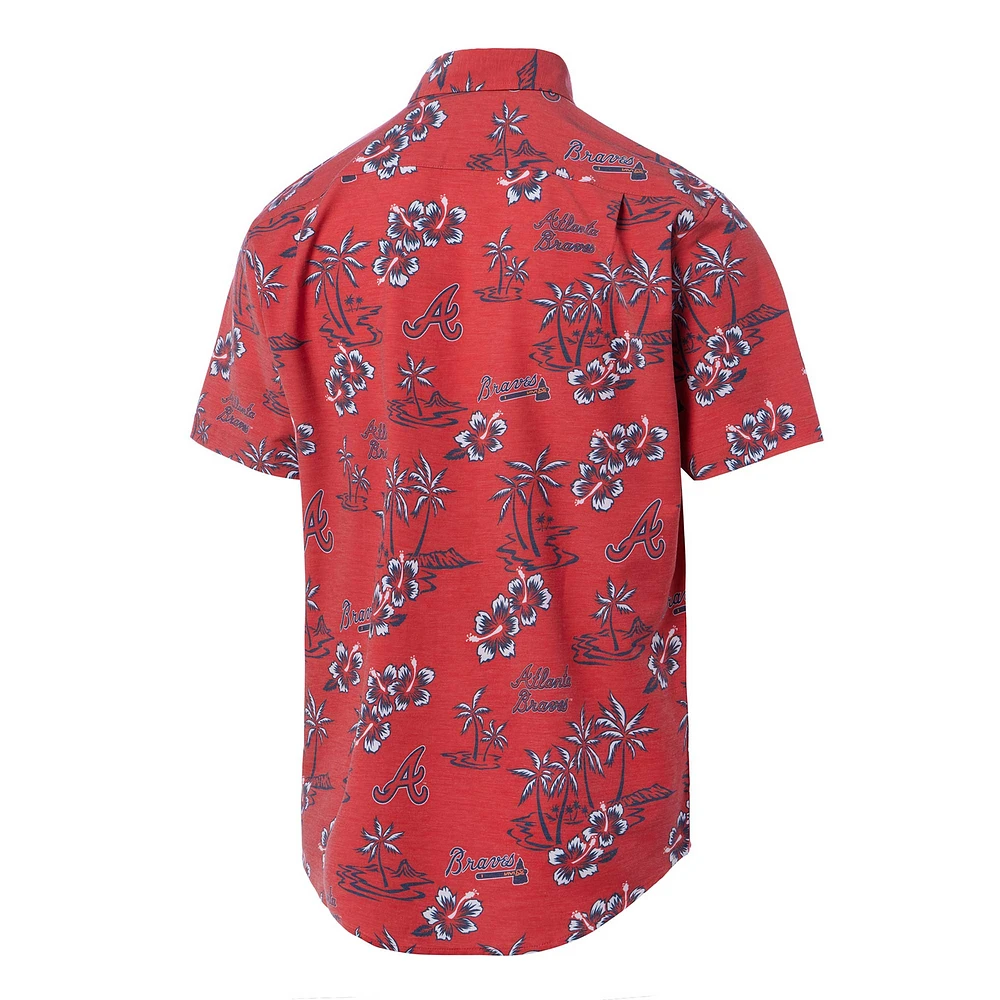 Men's Reyn Spooner Red Atlanta Braves Kekai Button-Down Shirt