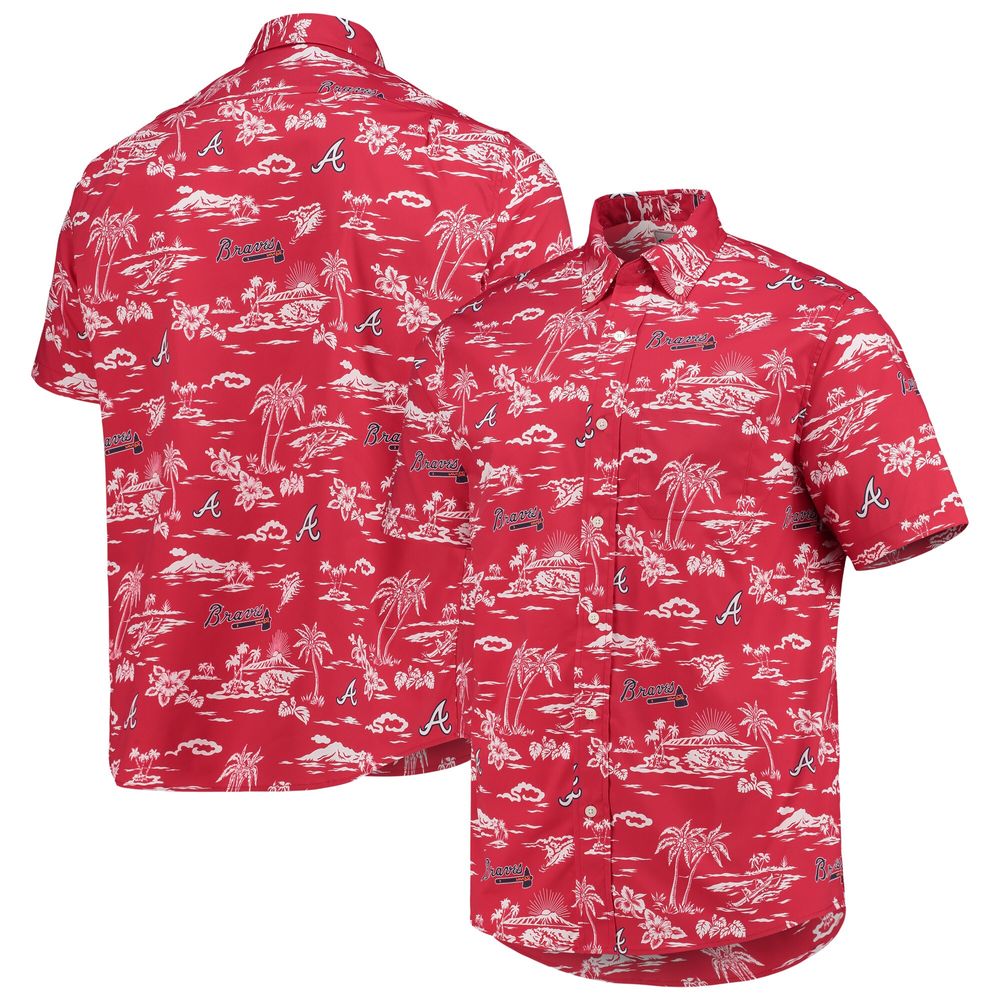 Men's Reyn Spooner Red Atlanta Braves Kekai Performance Button-Up Shirt