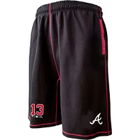 Men's Ronald Acuña Jr. Black Atlanta Braves Big & Tall Stitched Double-Knit Shorts