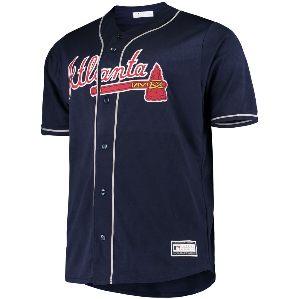 Women's Ronald Acuna Jr. Red/Navy Atlanta Braves Plus Size Jersey