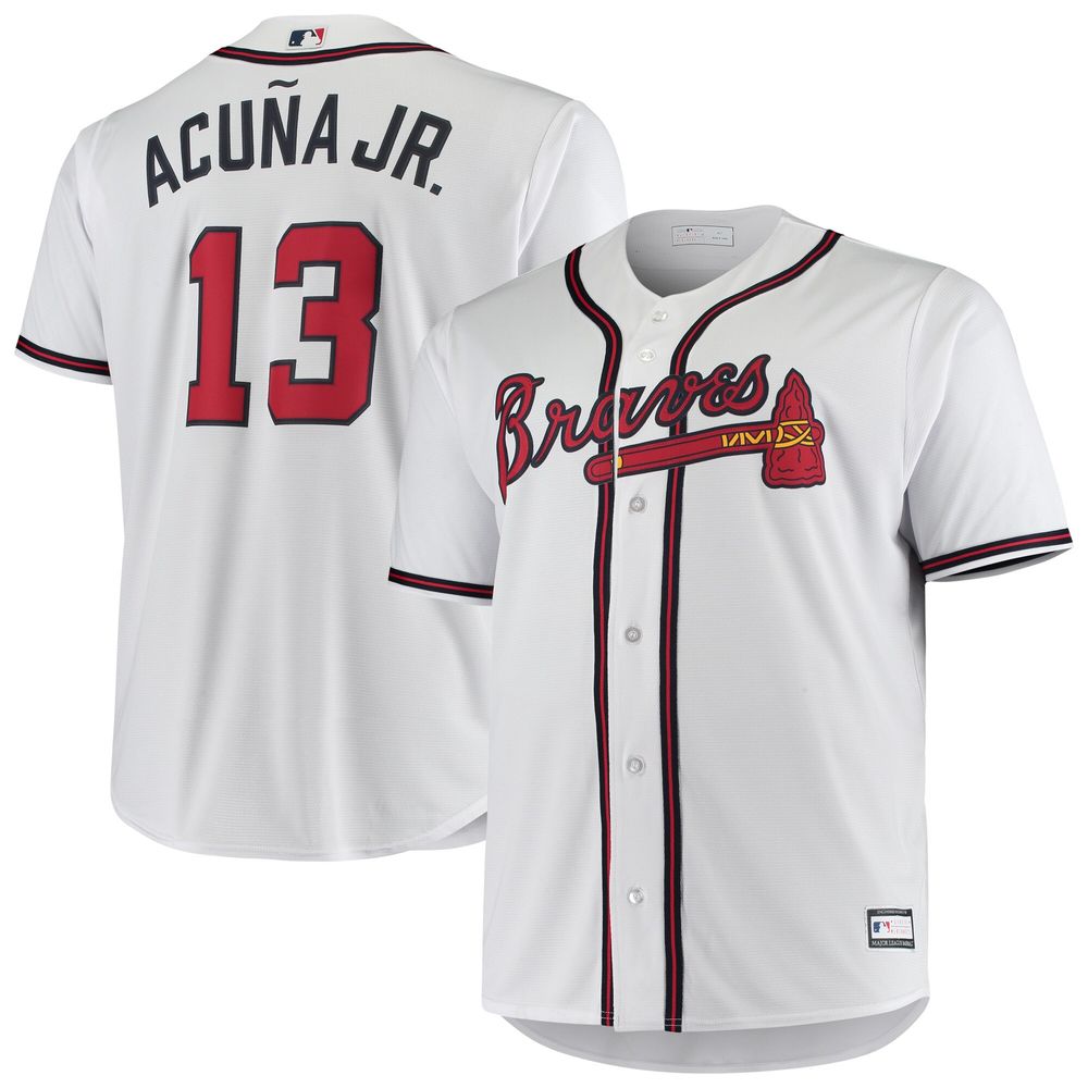 Profile Men's Ronald Acuna Jr. White Atlanta Braves Big and Tall Replica  Player Jersey