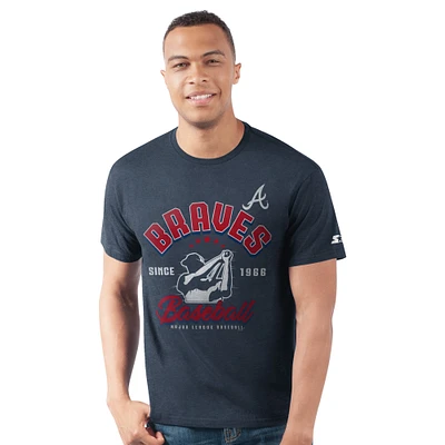 Men's Starter  Navy Atlanta Braves Prime Time Batter T-Shirt