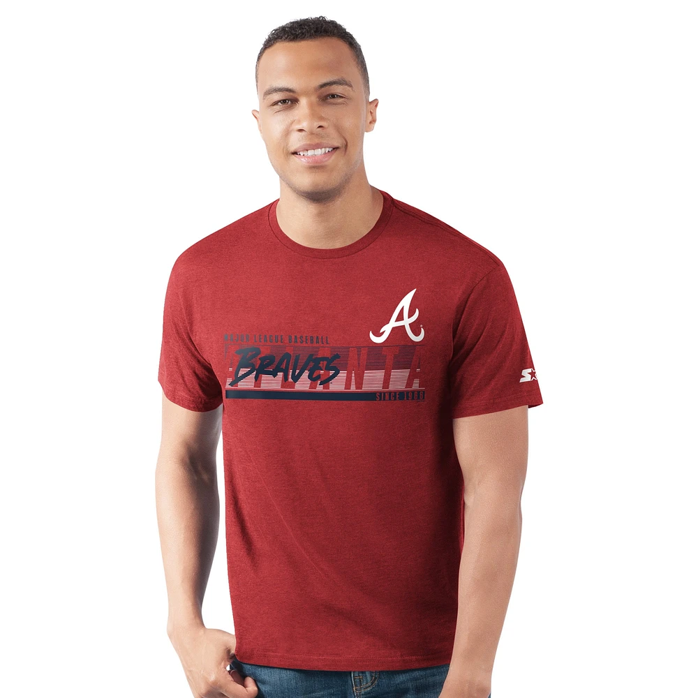Men's Starter  Red Atlanta Braves Prime Time Team T-Shirt