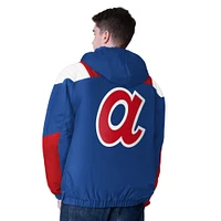 Men's Starter  Royal Atlanta Braves Cooperstown Collection Charger Half-Zip Jacket