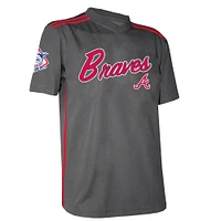 Men's  Stitches Charcoal Atlanta Braves Team V-Neck Jersey