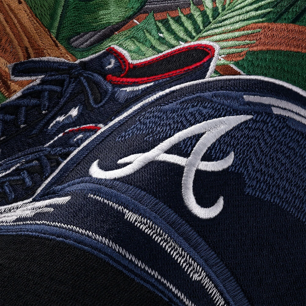 Men's Tommy Bahama Gray Atlanta Braves Hit and Run Silk Camp Button-Up Shirt