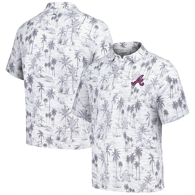 Men's Tommy Bahama Gray Atlanta Braves Sport Cabana Shores IslandZone Tri-Blend Polo