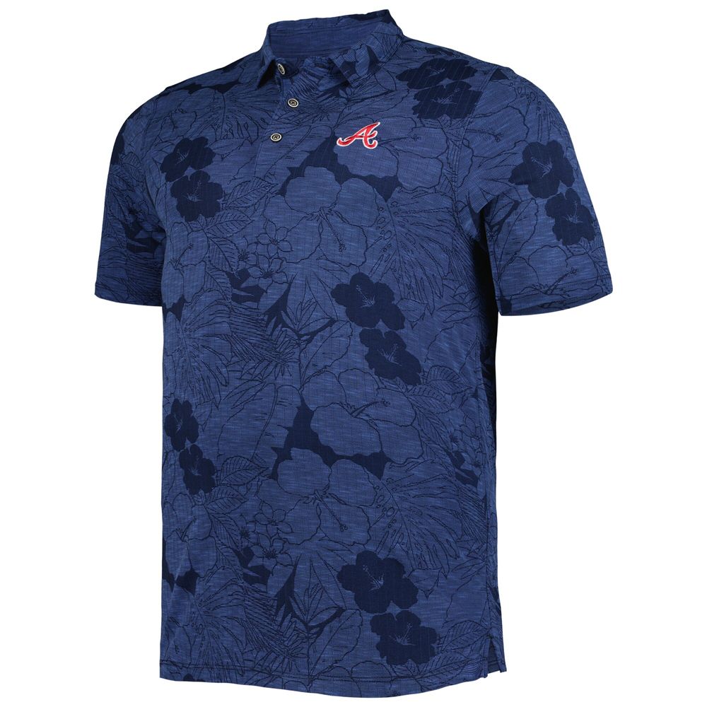 Men's Tommy Bahama Navy Atlanta Braves Big & Tall Miramar Blooms Polo